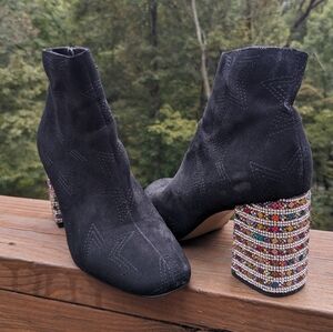 Betsey Johnson Barette Embellished Booties Sz 8.5